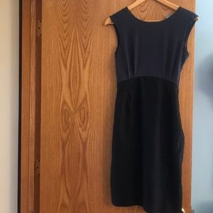Black and blue J. Crew pencil dress
